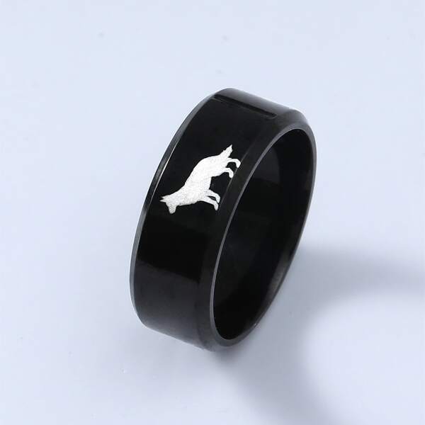 

Men Vintage Titanium Steel Ring, Black
