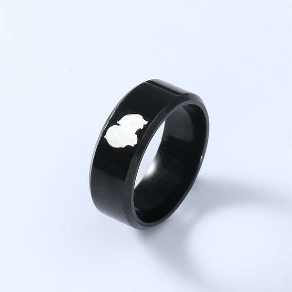 

Men Vintage Titanium Steel Ring, Black