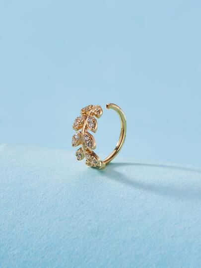 Copper Rhinestone Decor Nose Ring For Women And Men, Punk Piercing, A Fashionable Body Jewelry Gift For Any Occasion