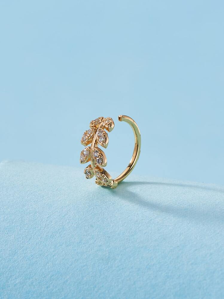 銅水鑽裝飾鼻環適合女士和男士,龐克穿孔,A時尚身體鏈禮品適用於任何場合 - 金黃色 - 查看 1