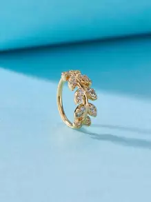 銅水鑽裝飾鼻環適合女士和男士,龐克穿孔,A時尚身體鏈禮品適用於任何場合 - 金黃色 - 查看 2