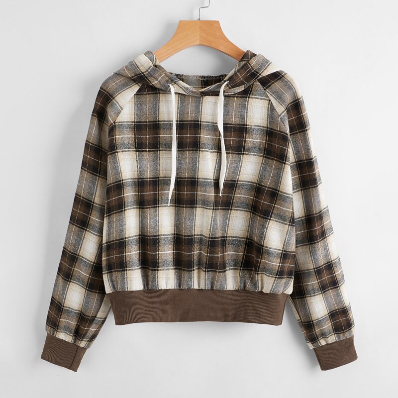 

Plaid Print Hoodie, Multicolor