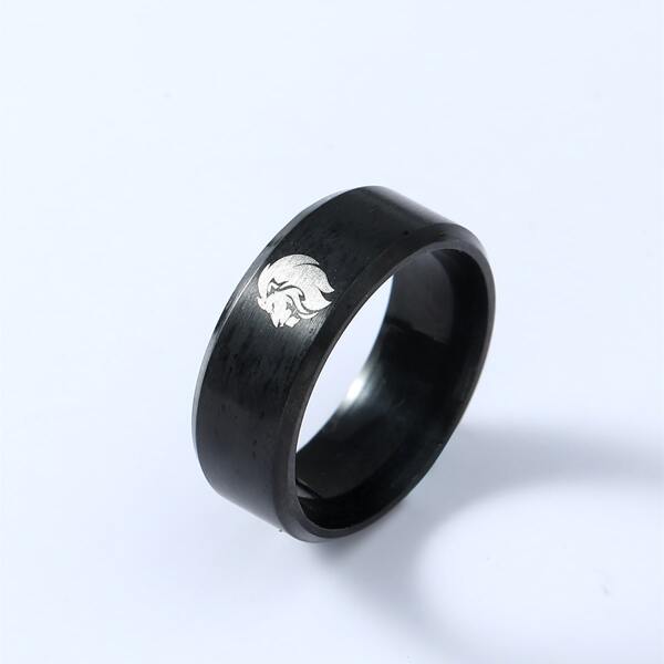 

Men Vintage Titanium Steel Ring, Black