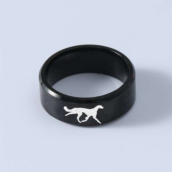 

Men Vintage Titanium Steel Ring, Black