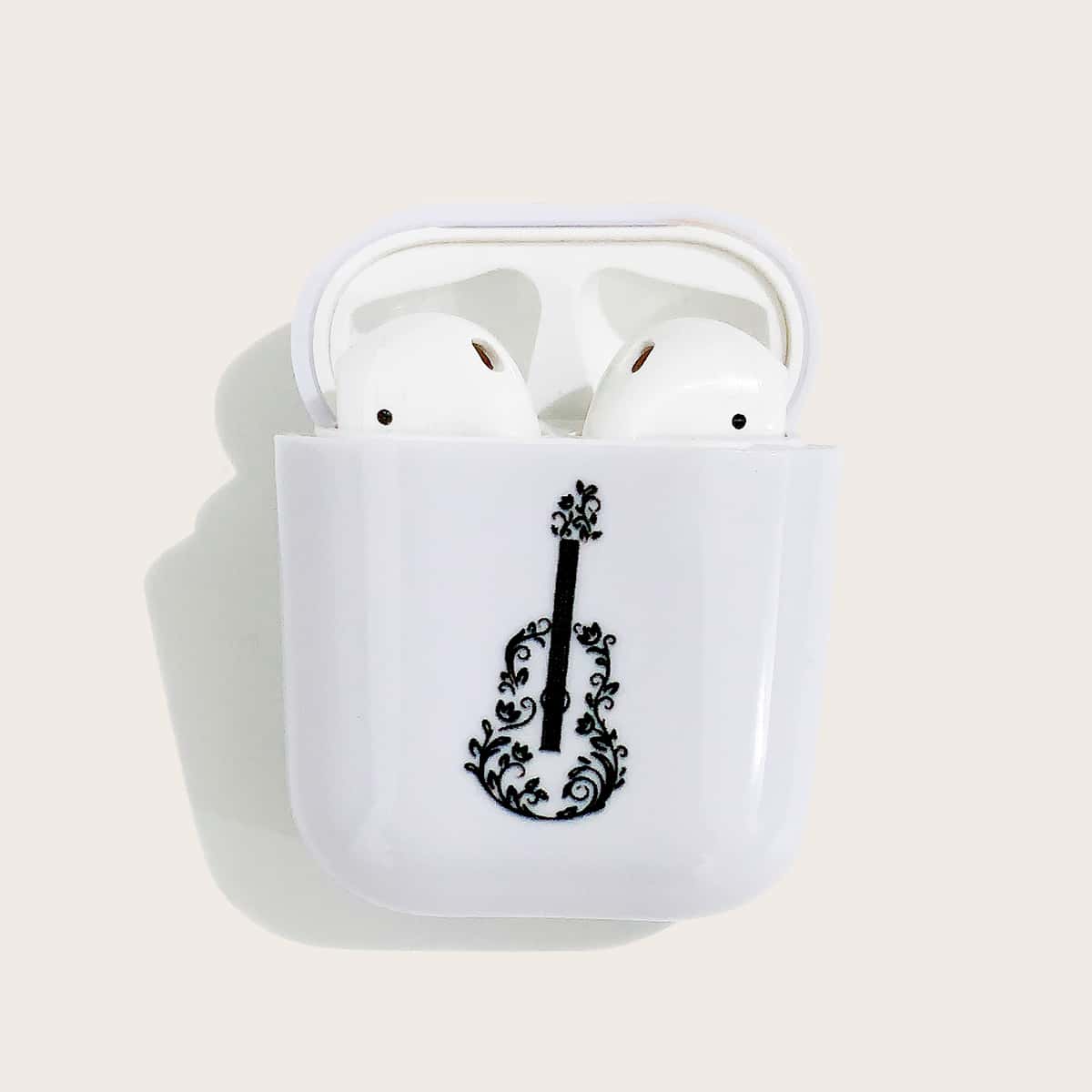 

Guitar Pattern Airpods Case, White