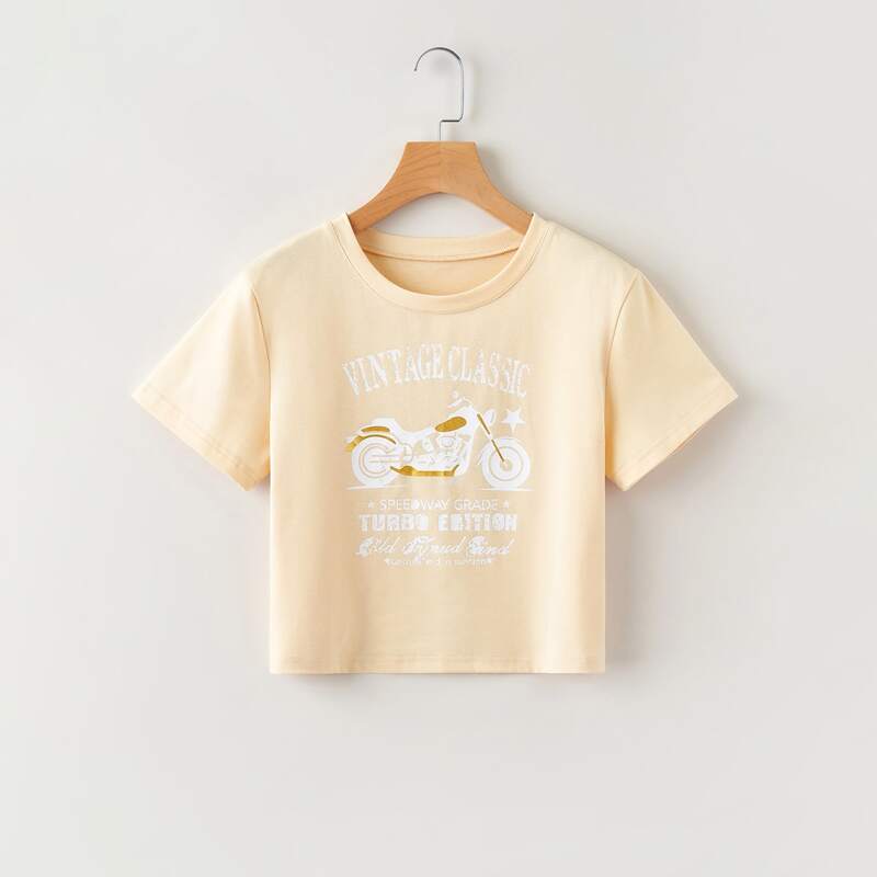 

Letter Graphic Crop Top, Khaki