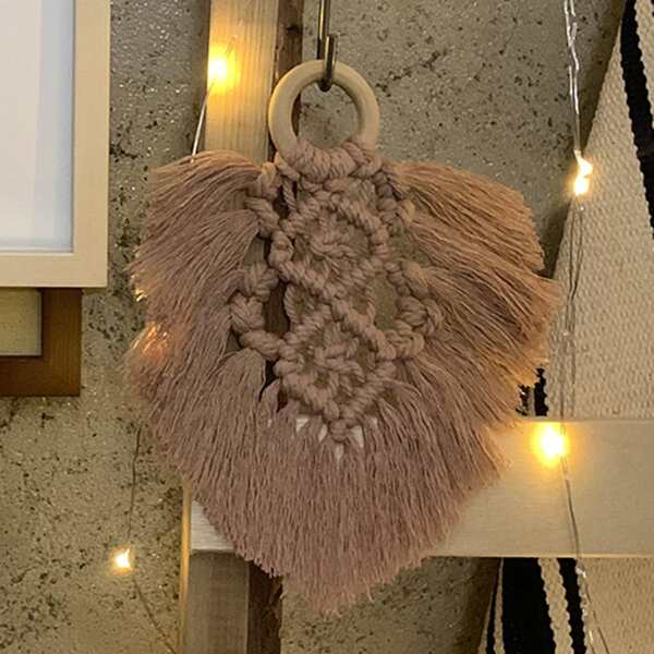 

1pc Woven Tassel Wall Hanging, Camel