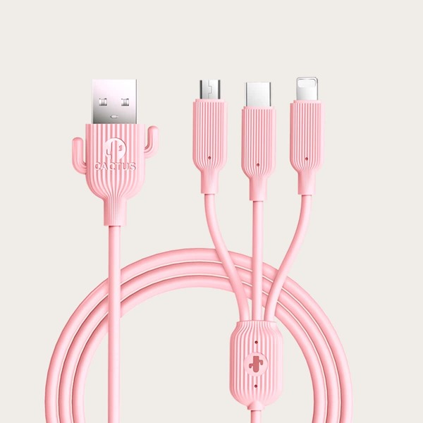 

3 In 1 Type-C Data Cable, Pink