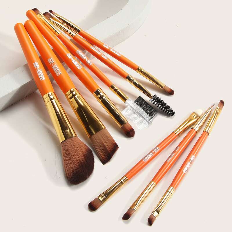 

9pcs Makeup Brush Set, Orange