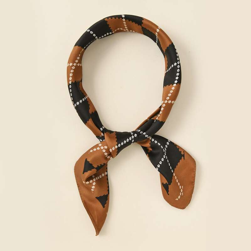 

Color Block Bandana, Coffee brown