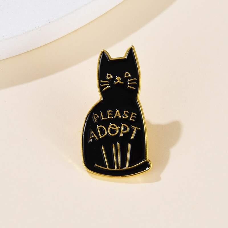 

Cat Shaped Brooch, Black