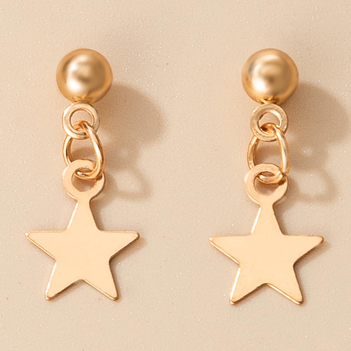 

Star Drop Earrings, Gold