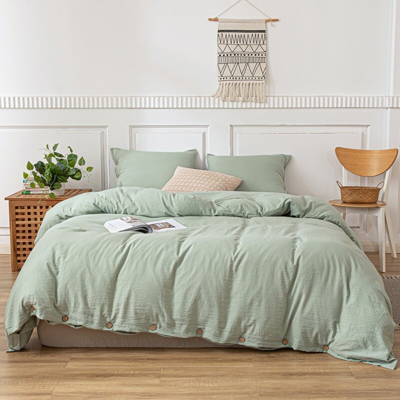

Solid Color Bedding Set Without Filler, Green