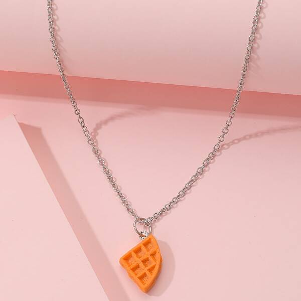 

Waffle Pendant Necklace, Multicolor
