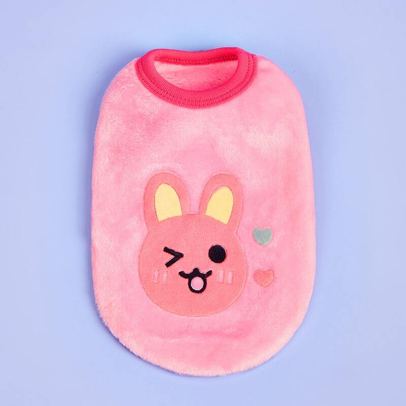 

Rabbit Embroidered Dog Tank, Pink