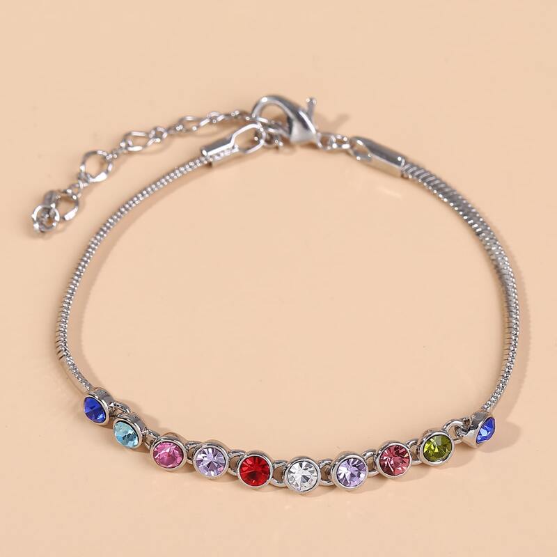 

Rhinestone Decor Bracelet, Multicolor