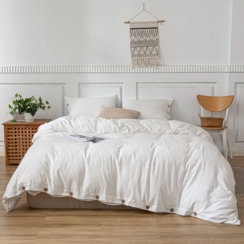 

Solid Color Bedding Set Without Filler, White
