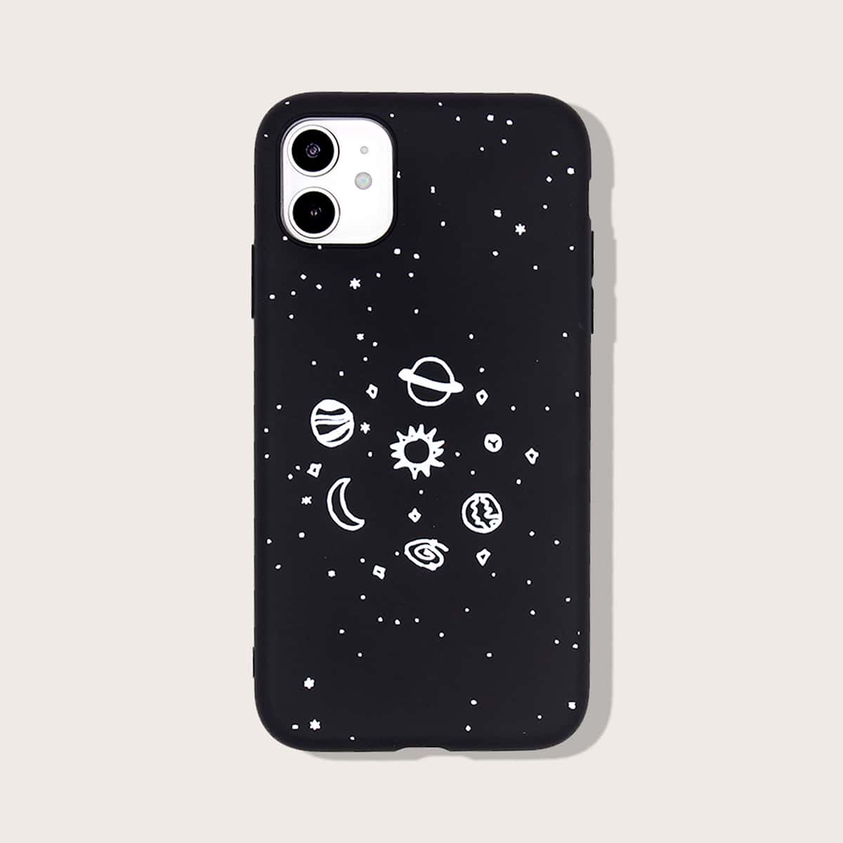 

Planet Pattern iPhone Case, Black and white