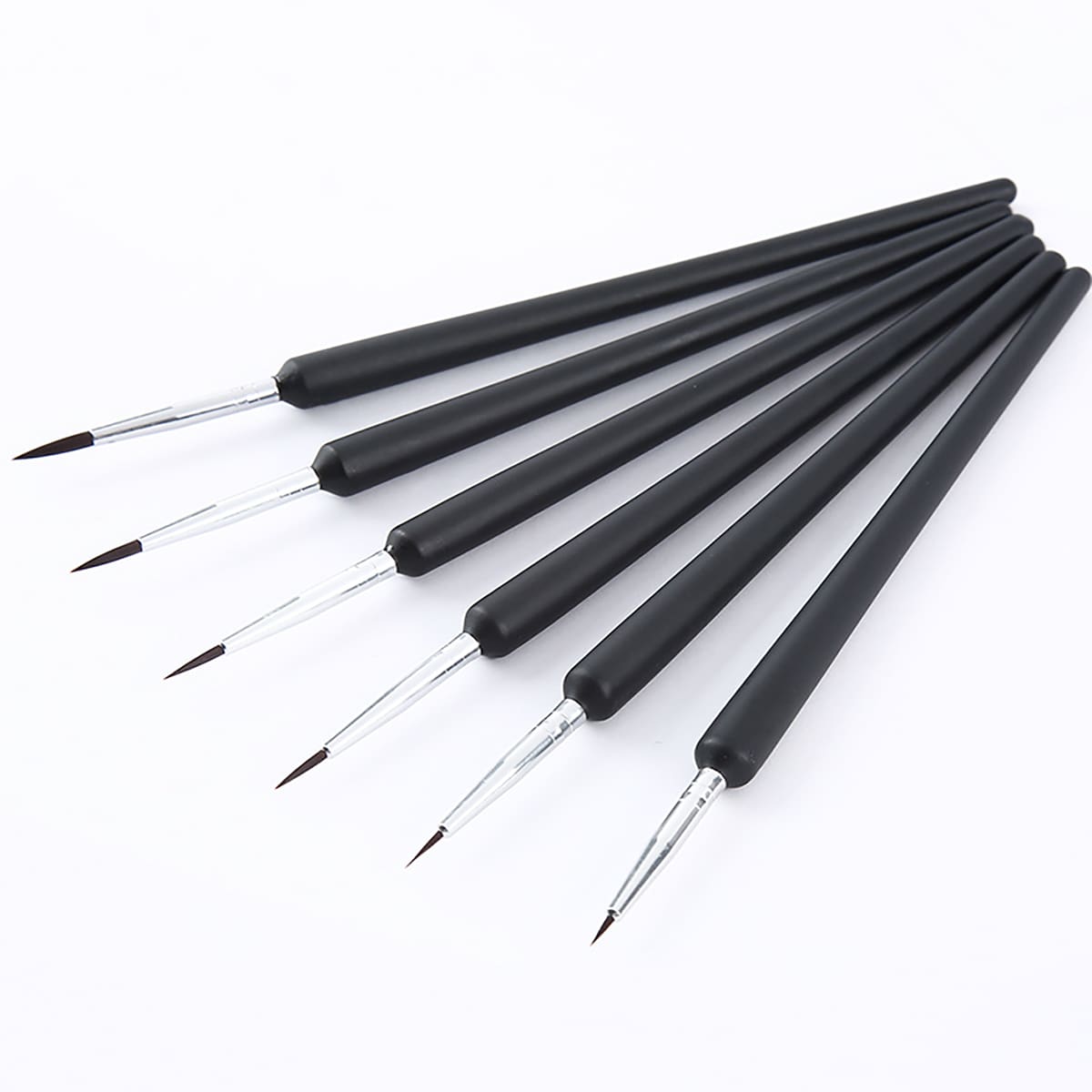 

6pcs Hook Line Brush Set, Black