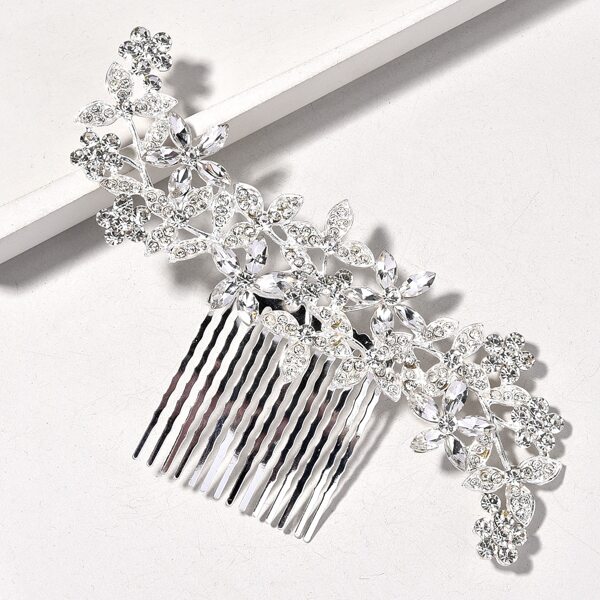 

Rhinestone Decor Hair Comb, Silver