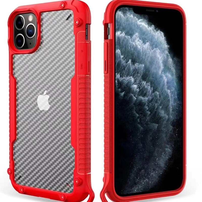 

Contrast Frame Anti-drop iPhone Case, Red