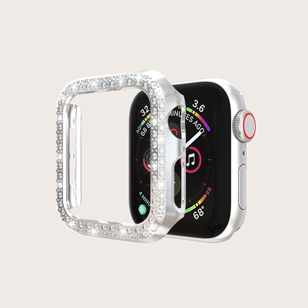 

Rhinestone Decor iWatch Case, Silver