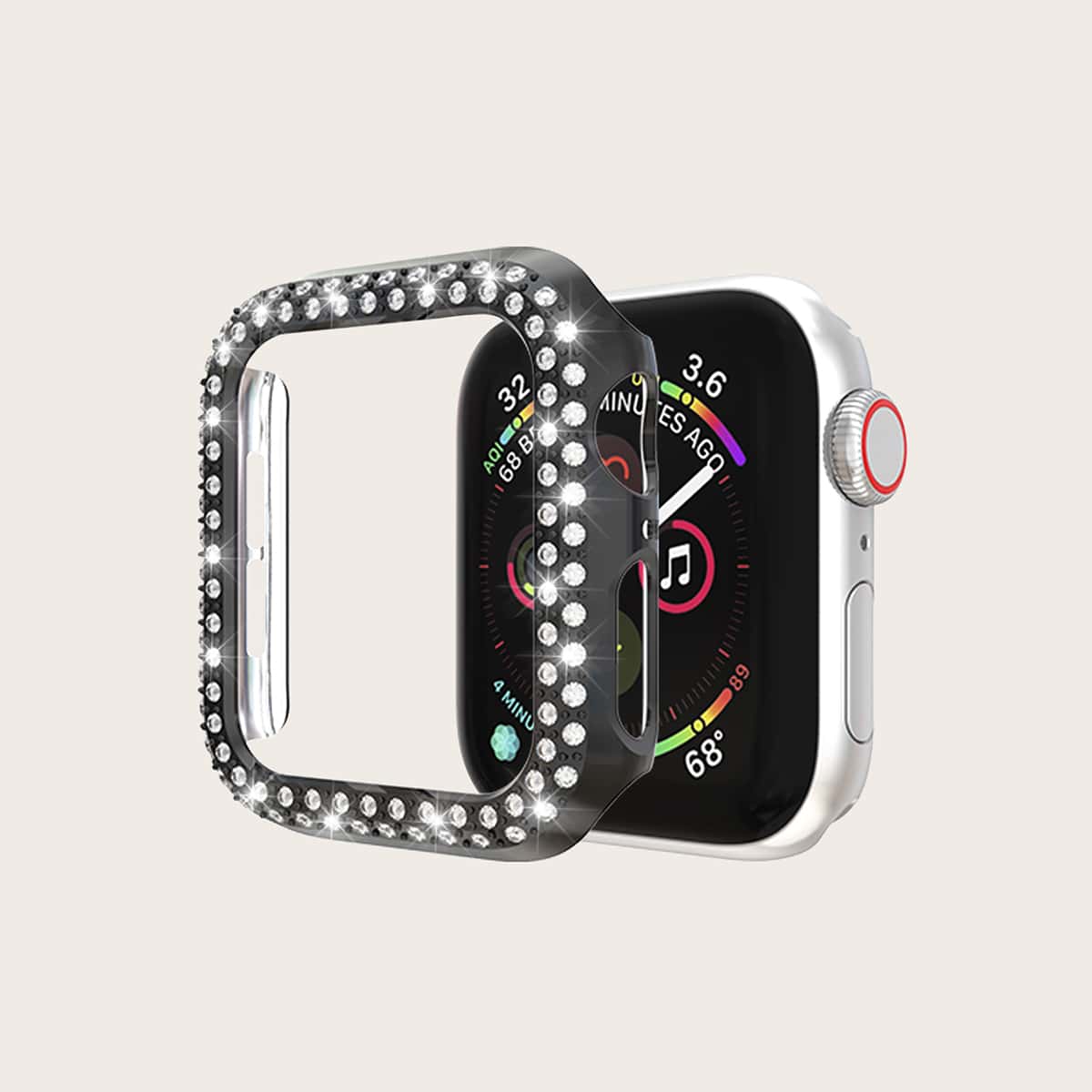 

Rhinestone Decor iWatch Case, Black