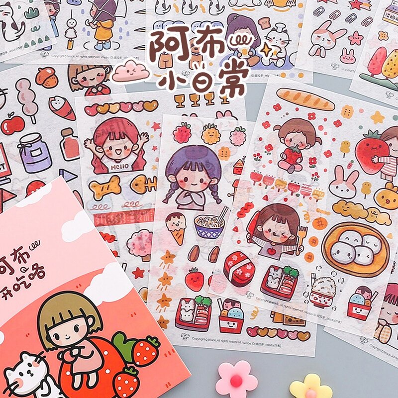 

4sheets Random Cartoon Figure Sticker, Multicolor