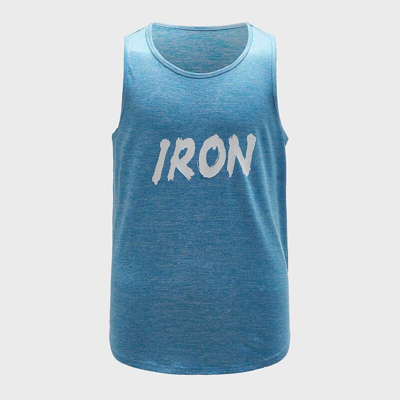 

Men Letter Graphic Sports Tank Top, Baby blue
