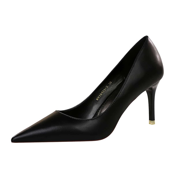 

Minimalist Stiletto Court Heels, Black
