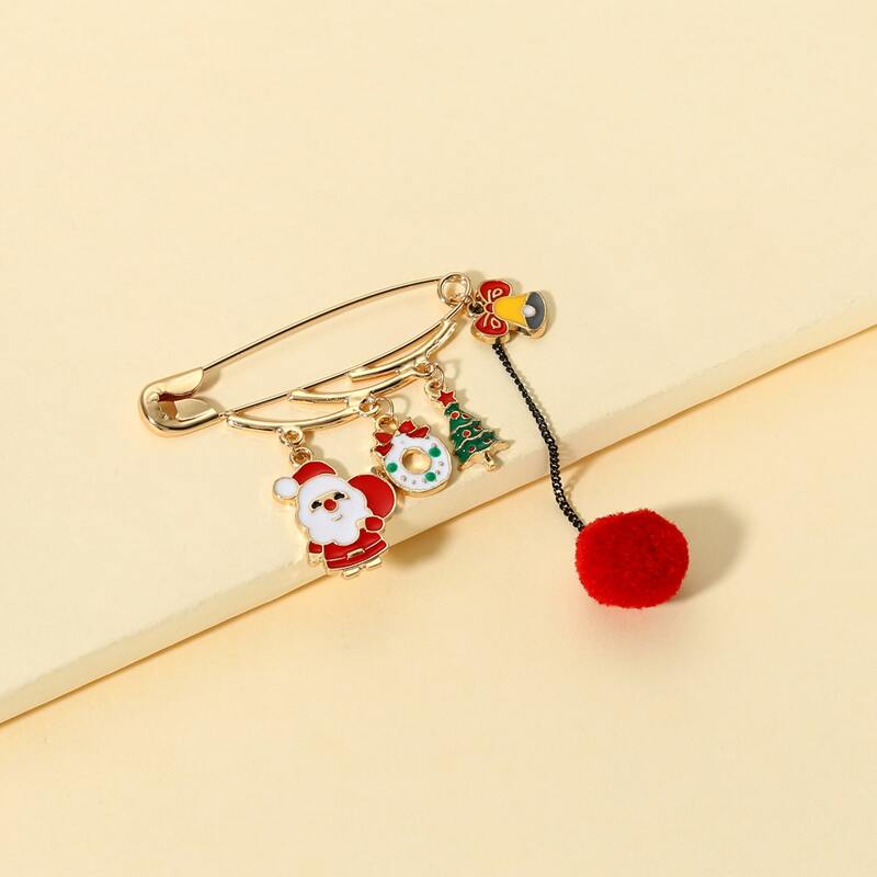 

1pc Christmas Brooch, Multicolor