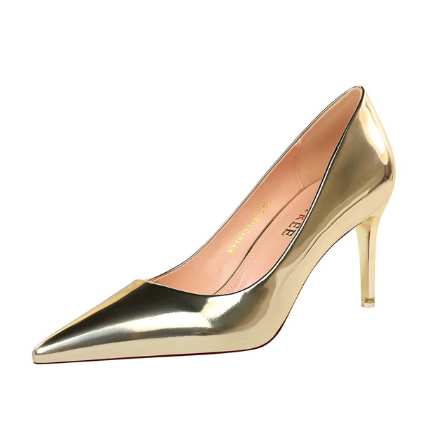 

Metallic Stiletto Court Heels, Gold