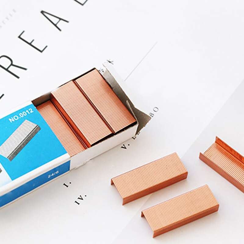 

1box Metal Staples, Rose gold