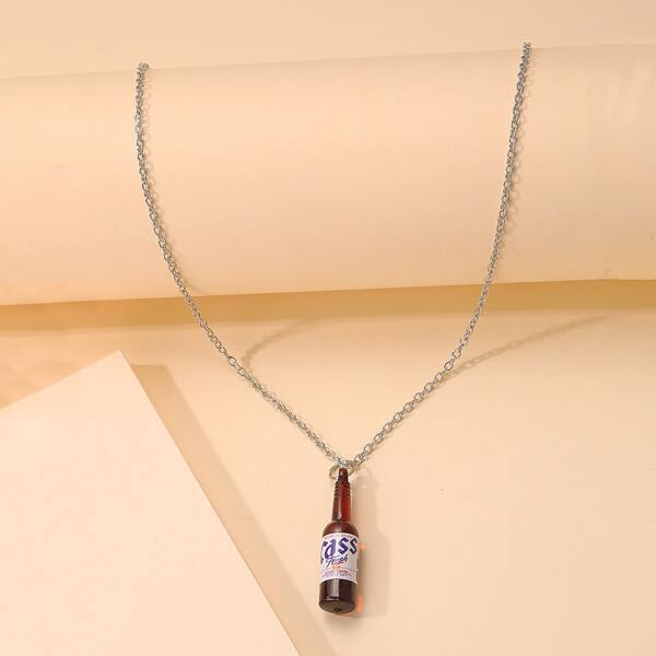 

Wine Bottle Charm Necklace, Multicolor