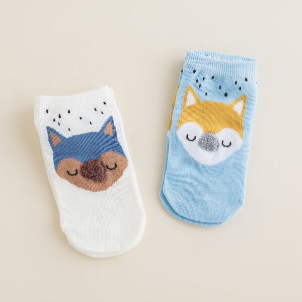 

2pairs Baby Cartoon Graphic Socks, Multicolor