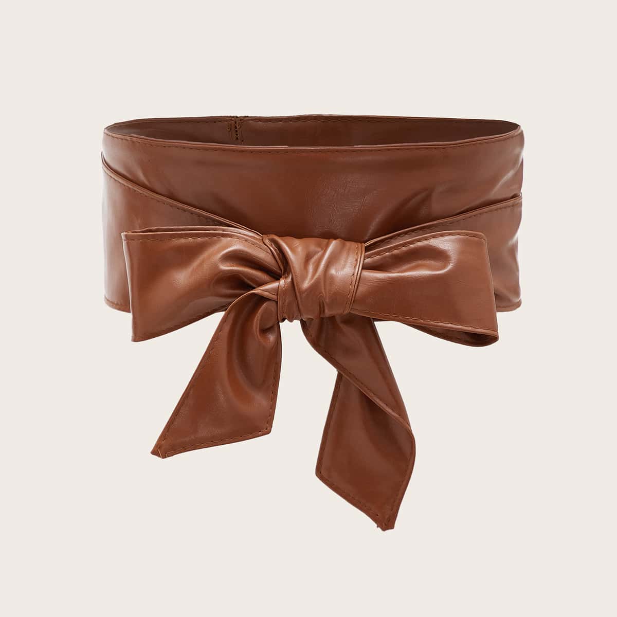 

Bow Tie Wide Belt, Brown