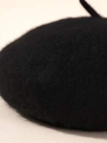 Boina unicolor de niñas - Negro - Ver 3