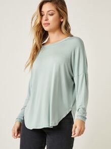 SHEIN BASICS 落肩超大號T恤 - 薄荷綠 - 查看 1