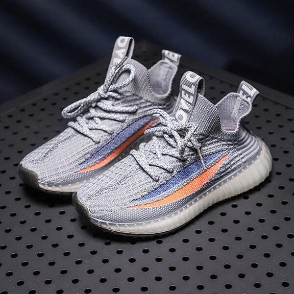 

Boys Lace Up Decor Color Block Sneakers, Grey