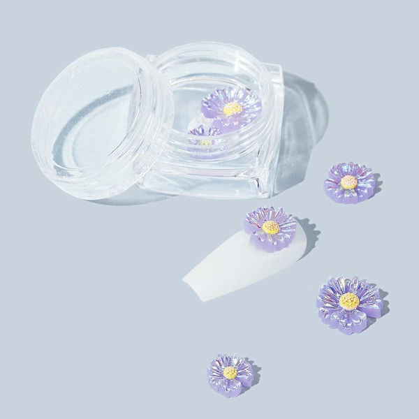 

1box Flower Shaped Nail Art Decoration, Mauve purple
