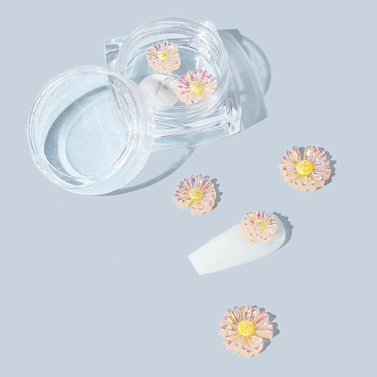 

1box Flower Shaped Nail Art Decoration, Pink