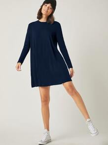 RueChic Solid Form Fitting Dress