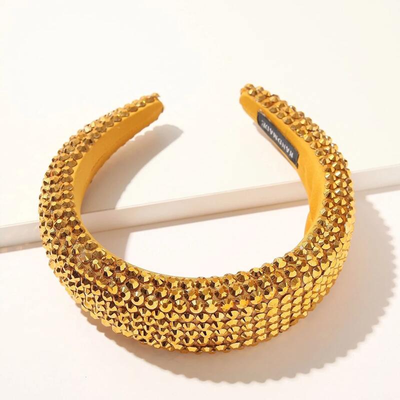 

Rhinestone Wide Hair Hoop, Gold