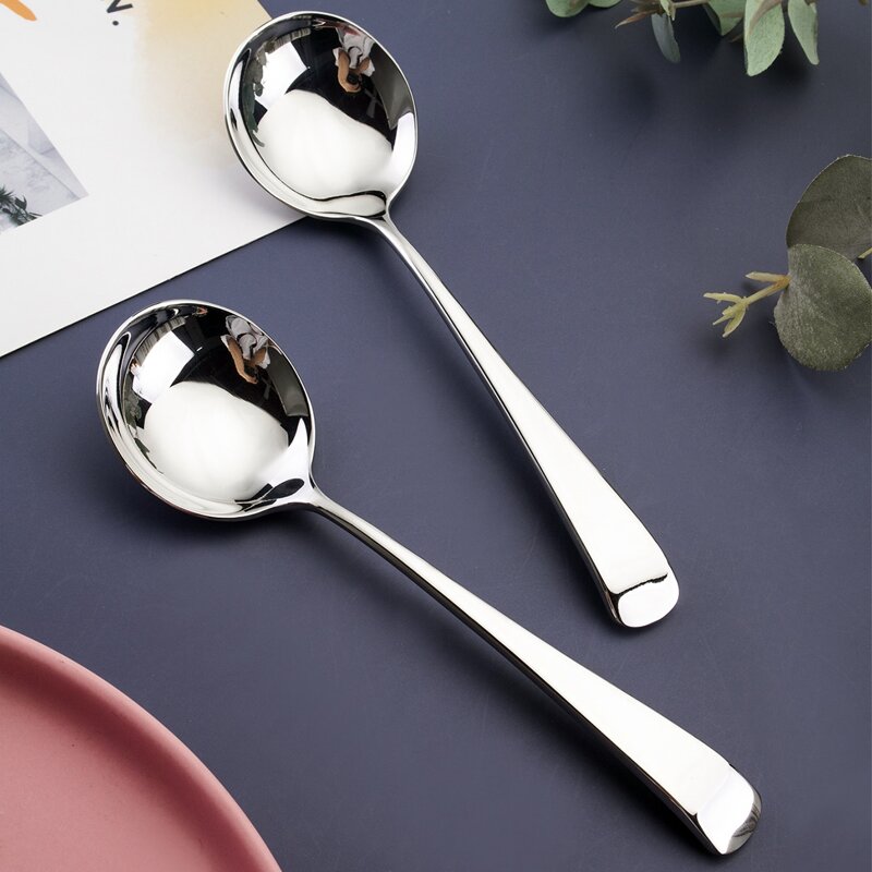 

2pcs Stainless Steel Spoon, Silver