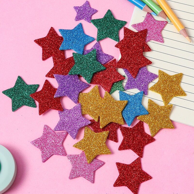 

30pcs Star Shaped Random Color Sticker, Multicolor