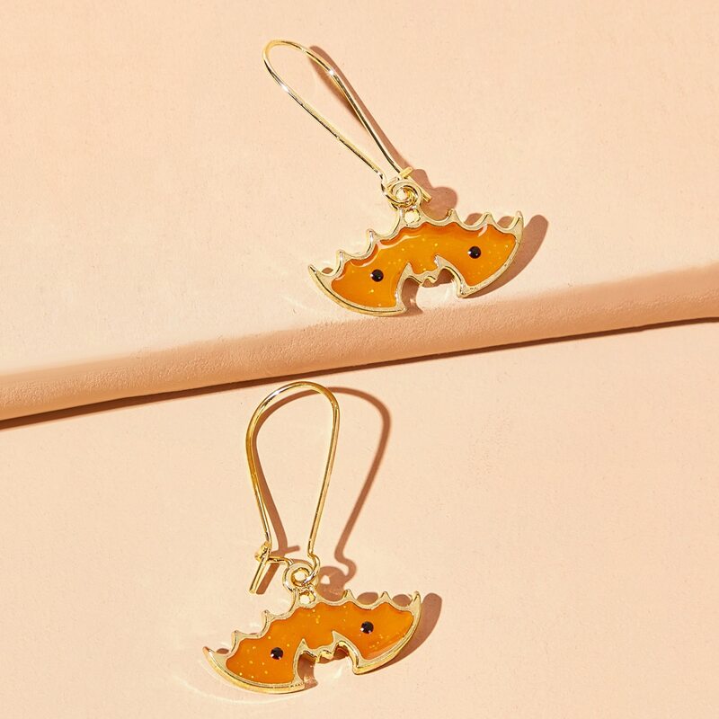 

Halloween Pumpkin Hoop Earrings, Gold