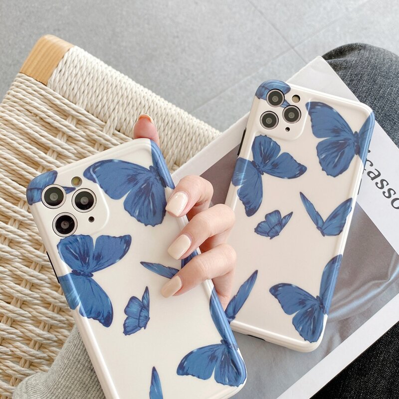 

Butterfly Print iPhone Case, Blue