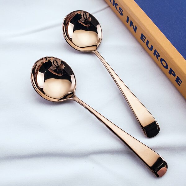 

2pcs Stainless Steel Spoon, Rose gold