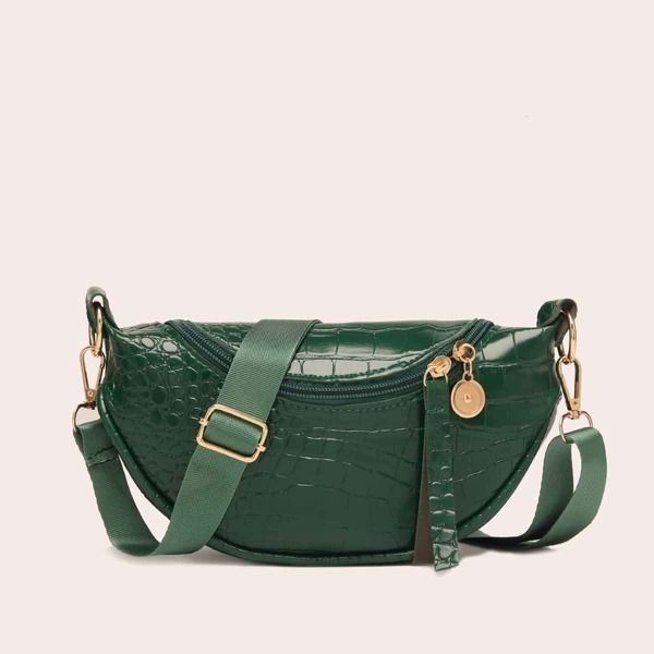 

Croc Embossed Crossbody Bag, Green
