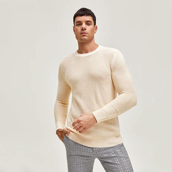

Men Solid Sweater, Beige